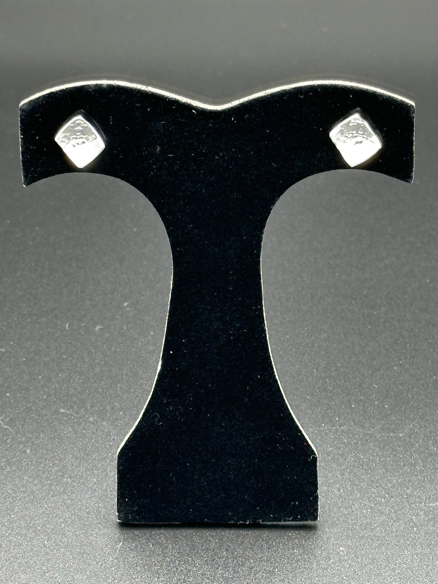 Square Hammered Sterling Silver Studs