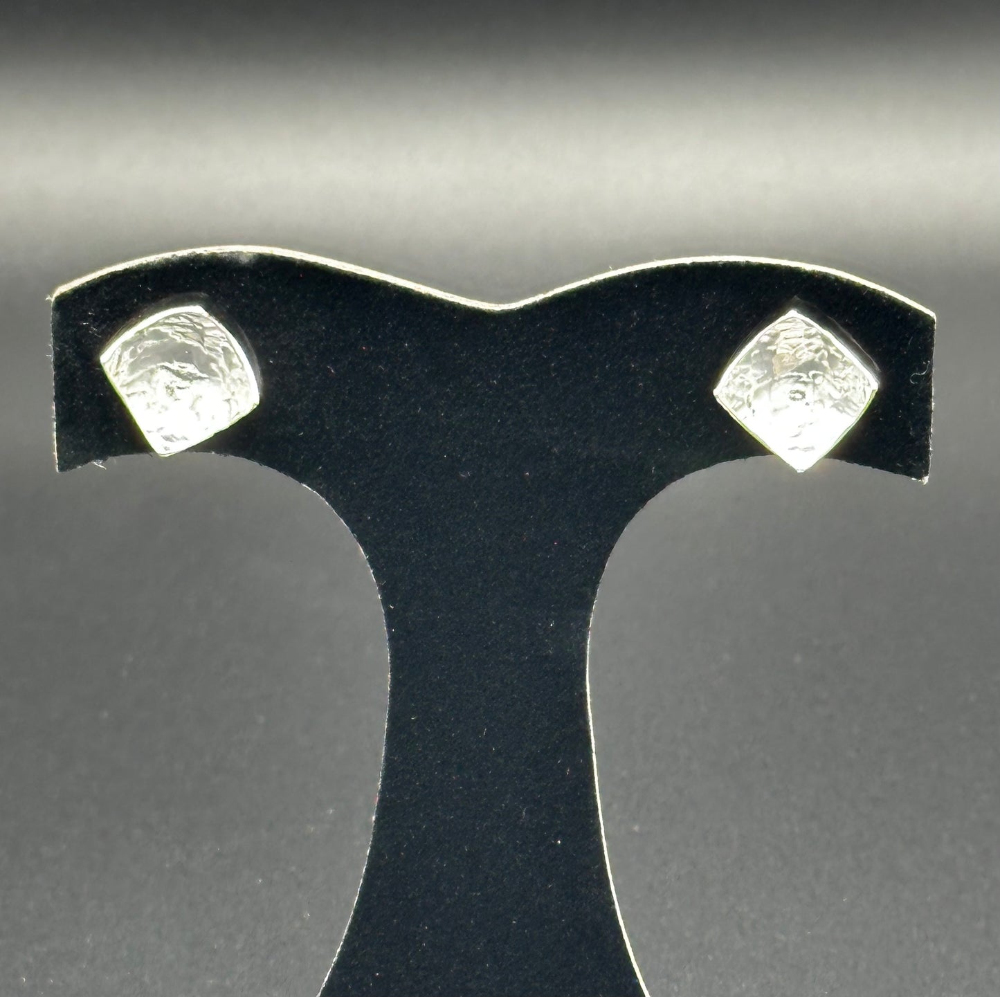 Square Hammered Sterling Silver Studs