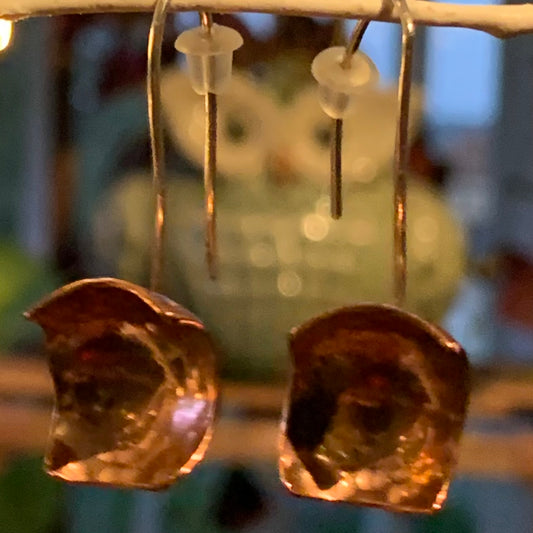 Textured Copper Earrings